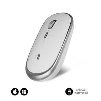 Rato Wireless SUBBLIM SUBMO-RFM0001 | 1600 DPI | Prateado, Branco - 1