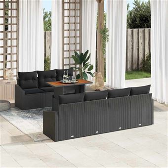 Conjunto de Jantar para Jardim vidaXL | Preto e Castanho 100 x 55 x 73 cm - 1