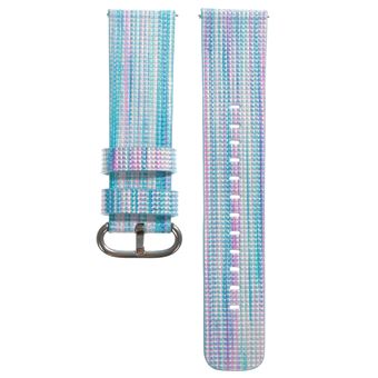 Bracelete de Couro Revestida Universal Colorida DAM para Relógios de 22 mm - Azul claro - 1