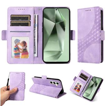 Capa FLOODKING para Samsung Galaxy S24 FE | Design Acolchoado | Couro PU Premium | Roxo - 1