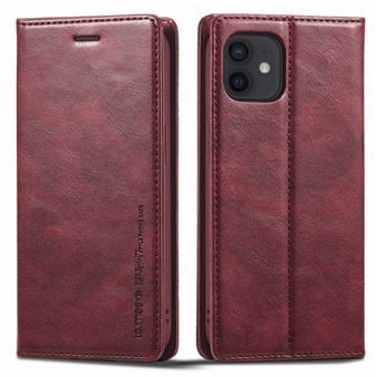Capa PU LC.IMEEKE Função de bloqueio RFID, magnético auto-absorvido com apoio para iPhone 11 6.1'' - vermelho - 1