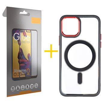 Pack 1 x Película de Vidro Temperado Full + Capa skyhe  Apple iPhone 14 Compatível com Magsafe Magnetic - Camel - 1