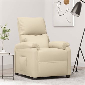 Poltrona reclinável vidaXL | tecido cor creme - 1