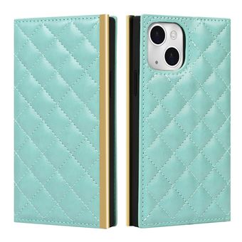 Capa PU + TPU Textura de grade com fundo Verde para iPhone 13 mini 5.4'' - 1