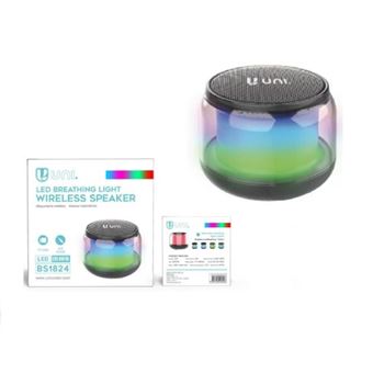 Coluna Wireless Portátil com 7 Cores LED UNICO STAR BS1824 | 3W - Preto - 1