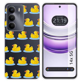 Capa de Silicone Transparente Tumundosmartphone para Realme 14x 5G | Desenhos de pato - 1