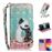Capa PU Magunivers padrão de impressão impressão impressão spot spot decor dois gatos para Samsung Galaxy A50_0