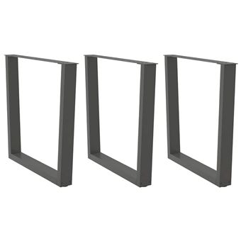 Pernas para mesa de jantar vidaXL | 3Peças | forma de V | 80x(72-73,3)cm | aço antracite - 1