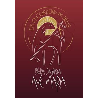 Bíblia Sagrada Ave-Maria Eis O Cordeiro De Deus Vermelha - 1