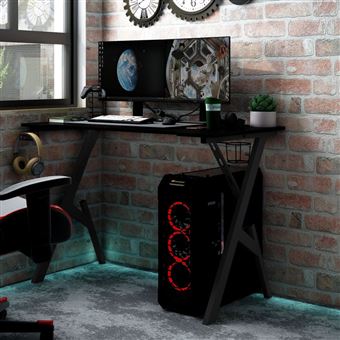 Secretária de gaming vidaXL com pernas em forma de Y 110x60x75 cm | preto - 1