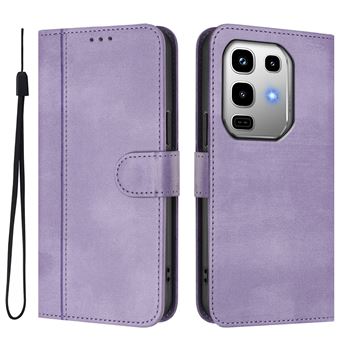 Capa FOXDOCK para Infinix Note 50 Pro 4G | Estilo Vintage | TPU com Textura de Pele Antiderrapante | Compartimentos para Cartões e Suporte | Roxo - 1