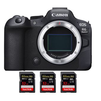 Canon EOS R6 Mark II ( R6II ) + 3 SanDisk 32GB Extreme PRO UHS-II SDXC 300 MB/s + PDF 20 Técnicas para Melhorar as suas Fotografias - 1