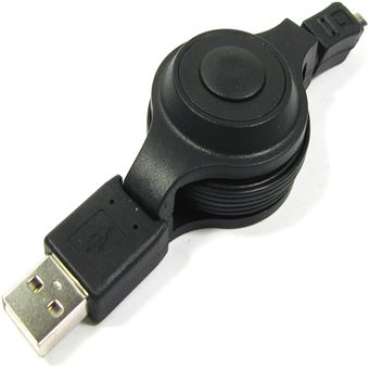 Cabo Retrátil USB 2.0 BeMatik para Câmara Digital 120cm AM/8Pin
