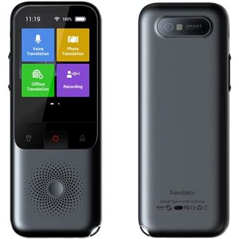 Tradutor de Voz Inteligente Royal Bailey T11 | Voz Online 137 Países | Voz Offline 16 Países | Tradução de Fotos Offline | Preto - 1