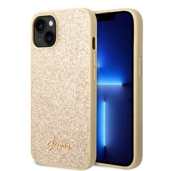 Capa Traseira Guess Hard para iPhone 14 plus | glitter Script Gold - 1