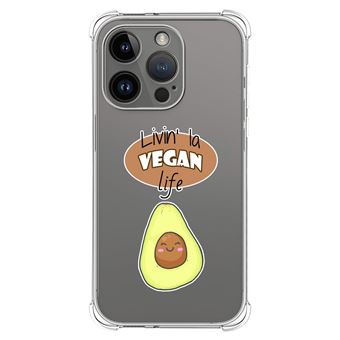 Capa Tumundosmartphone de silicone anti-choque para iPhone 14 Pro (6.1) design Vegan Life Drawings - 1