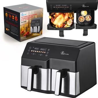 Air Fryer Extralink HOME AIR FRYER 10L (6L+4L) EU SJ-1000 2500W | 10 L | 2500 W | Preto - 1
