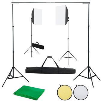 Kit de Estúdio Fotográfico vidaXL com softbox iluminação/fundo/refletor - 1