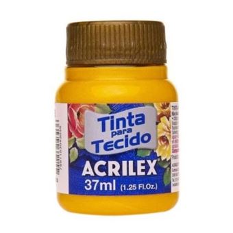 Tinta de Tecido Acrilex 4340553 | 37ml | Metalica Amarelo - 1