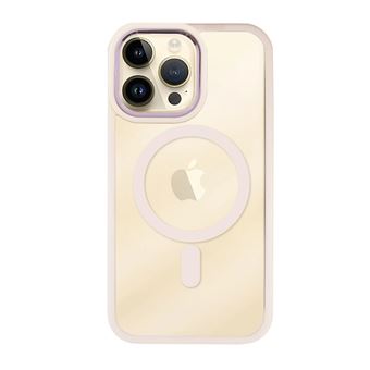 Capa MisterCapas Magsafe para iPhone 15 Pro Max |  Borda Colorida - Rosa - 1