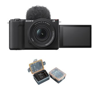 Câmara Sony ZV-E10 II + lente 16-50mm f/3.5-5.6 OSS II preto + bateria Kingma 2000 mAh - 1