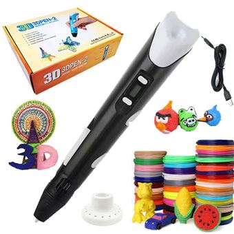 Caneta Inteligente 3D Imeb com Cabo USB + 3M x 12 Cores PLA/ABS - Preto - 1