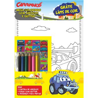 Carrinhos - Mega Colorindo Com Adesivos - 1