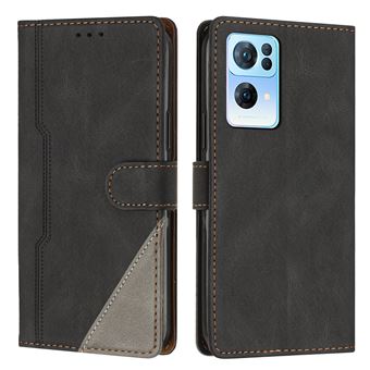 Capa FOXDOCK para OPPO Reno 7 Pro | Fecho Magnético | Pele TPU Macia | 3 Compartimentos para Cartões | Função de Suporte | Preto - 1