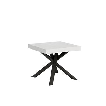 Mesa de Jantar Extensível Itamoby Clerk Plano | 90x90/194 cm | Cinza Branca | Pernas Antracite - 1