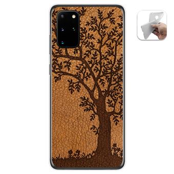 Capa Tumundosmartphone TPU Gel para Samsung Galaxy S20+ Plus design Couro 03 Desenhos - 1