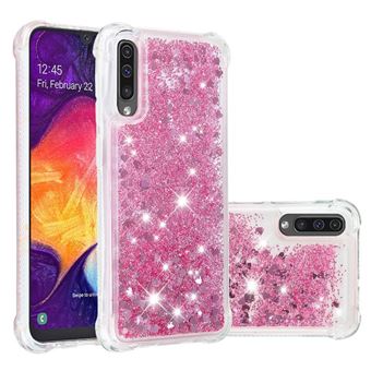 Capa Protetora GANGXUN para Samsung Galaxy A50S | TPU Transparente | Brilhante com Glitter e Areia Movediça | Ouro rosa - 1
