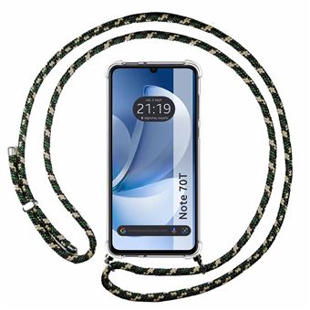 Capa Tumundosmartphone transparente para Realme Note 70T com fio verde/dourado - 1