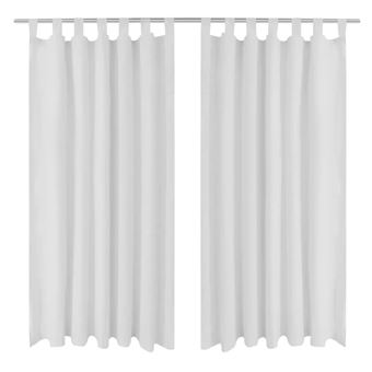Cortinas vidaXL de cetim com laços 2 pcs branco 140 x 245 cm - 1
