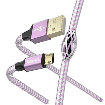 Cabo USB hama reflective 1,5 m usb 2.0 usb a micro-usb a violeta - 1