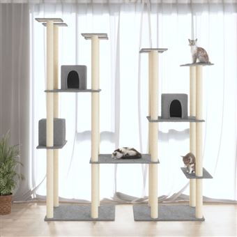 Árvore para gatos com postes arranhadores sisal vidaXL | 174 cm | Cinza-claro - 1
