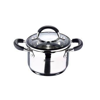 Panela de Aço Inoxidável Masterpro | 16x10 cm | 1.8L | Disco de Indução a 100% - 1