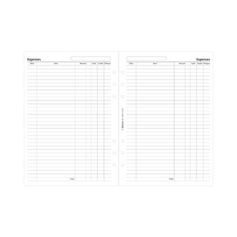 Recarga A5 Filofax Despesas | 25 Folhas | 80Gr - Branco 340605 - 1