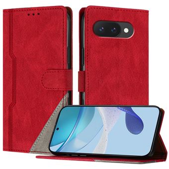 Capa FOXDOCK para Google Pixel 9a | Fecho Magnético | Pele TPU Macia | 3 Compartimentos para Cartões | Função de Suporte | Vermelho - 1