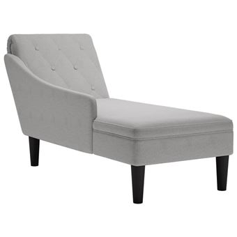 Chaise lounge com almofada/apoio de braços vidaXL | direito tecido - 1