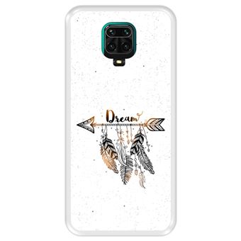 Capa Tpu Hapdey para Xiaomi Redmi Note 9S - 9 Pro - 9 Pro Max | Design Estilo Boho | Apanhador de Sonhos com Penas - Transparente - 1