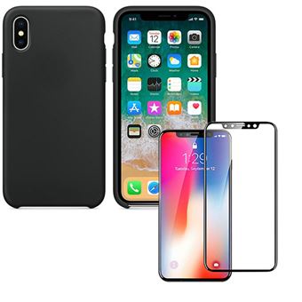 Kit Película de Vidro 5D Full Cover e Capa Silicone Líquido Phonecare para iPhone Xr