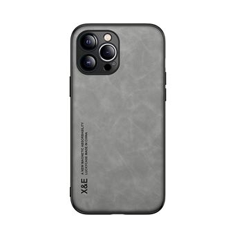 Capa de Couro Magnética QT333 V-REEL para iPhone 17 Pro - Cinza - 1