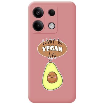 Capa Tumundosmartphone de silicone líquido rosa para Xiaomi Redmi Note 13 Pro 5G Vegan Life desenhos de design - 1