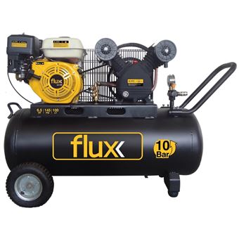 Compressor FLUX | Gasolina | 100 L | 6,5HP - Preto/Amarelo - 1