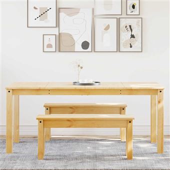 Conjunto de jantar vidaXL Panama | 3 Peças | madeira pinho maciça - 1