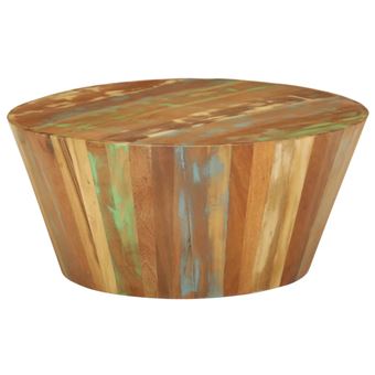 Mesa de centro vidaXL Mesa de centro Ø65x31 cm madeira recuperada maciça - 1