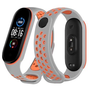 Bracelete Desportiva G4M para Xiaomi Mi Band 6 / Mi Smart Band 6 - Cinzento / Laranja - 1