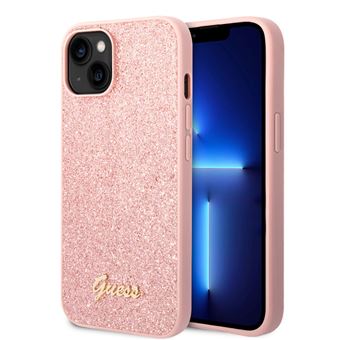 Capa Traseira Guess Hard para iPhone 14 plus | glitter Script Pink - 1
