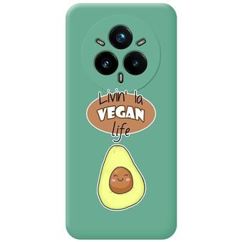 Capa Tumundosmartphone de silicone líquido verde para Realme 14 Pro 5G | Vegan Life Design Desenhos - 1