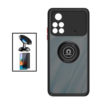 Kit Gift4Me Capa Traseira Proteção Camara + Película de Vidro Temperado Privacidade + Suporte Magnético para Xiaomi Poco X4 Pro 5G - Rosa - 1